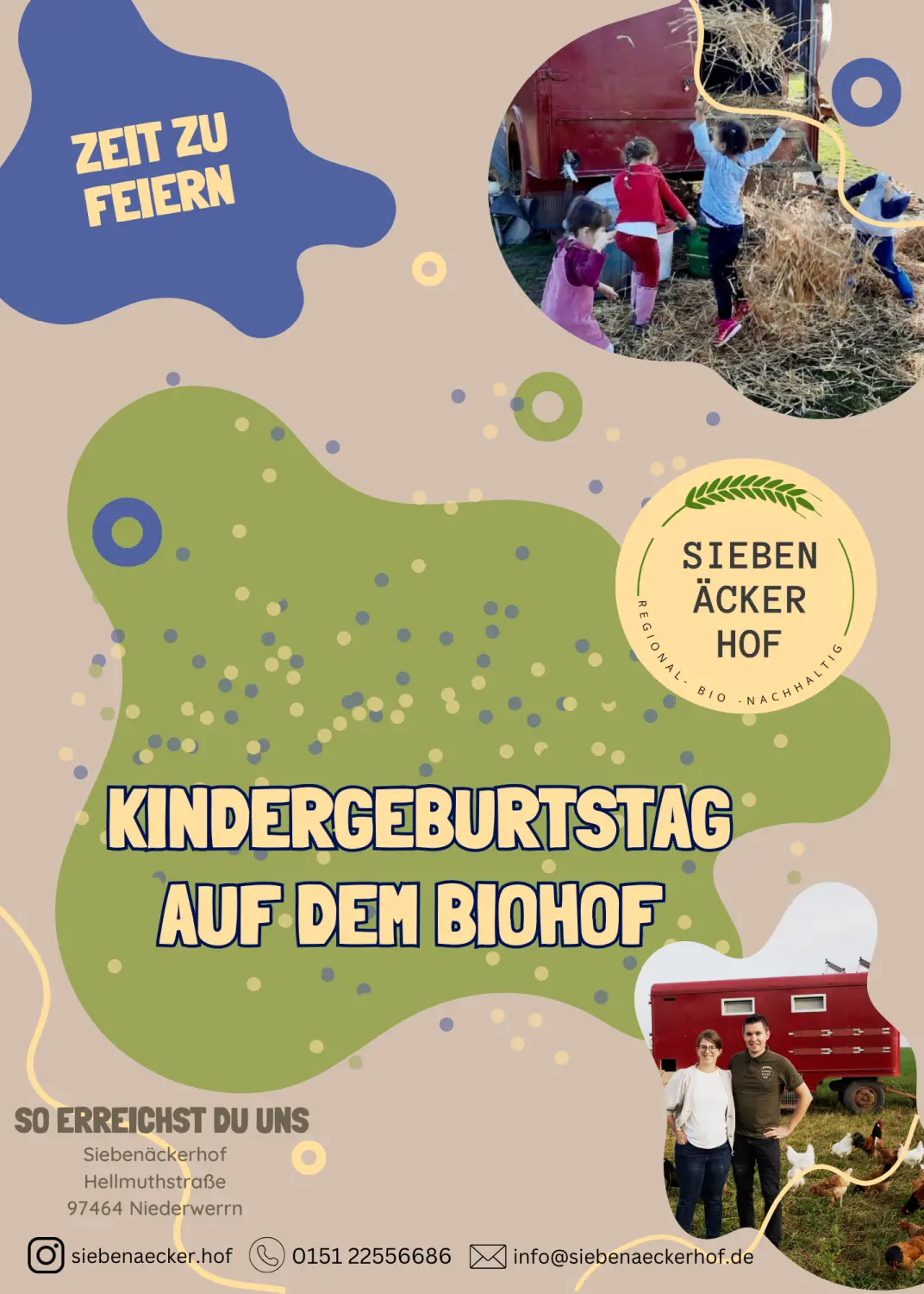 Sieben Äcker Hof – Flyer für Kindergeburtstage